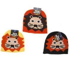 Childs Funny Face Lion Beanie Hat