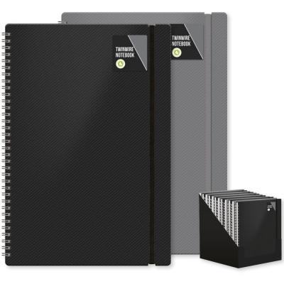 Stationery A4 Pp Ribbed Notebook Black