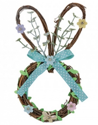 Easter Bunny Head Wreath Decoration 13cm X 24cm