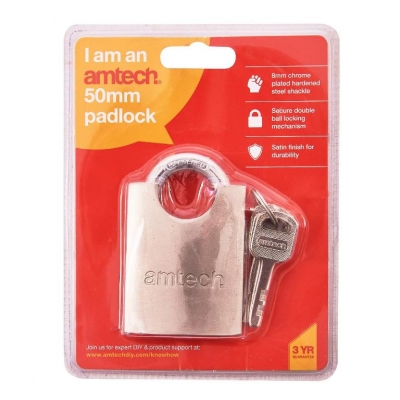 Amtech 50mm Steel Padlock