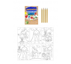 Eco-Friendly Mini Superhero Colouring Set (14cm x 10cm)