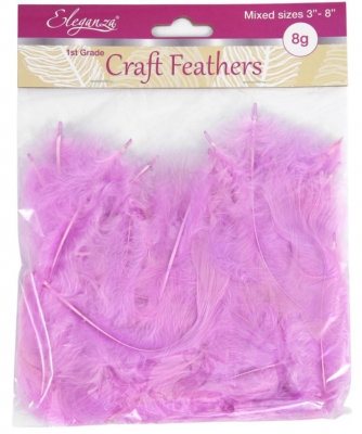 Eleganza Craft Marabout Feathers Mixed Sizes 3-8" 8G Bag Pa5