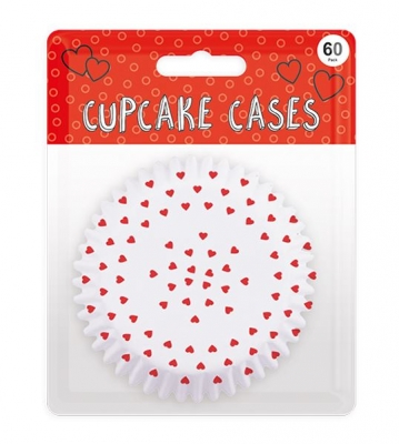 Valentines Day Printed Cupcake Cases 60 Pack