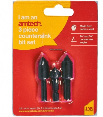 Amtech 3 Piece Countersink Set