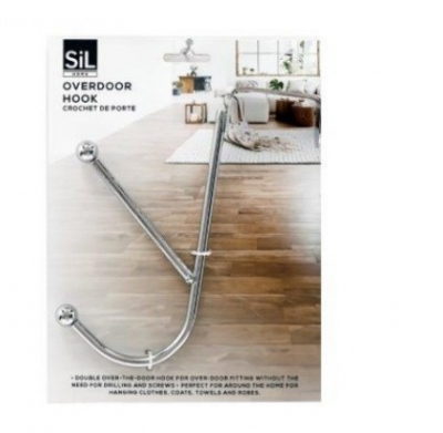 16cm Chrome Dbl Overdoor Hook