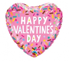 Qualatex 09" Heart Valentines Day Sprinkles Balloon