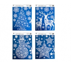 Xmas White Glitter Window Stickers