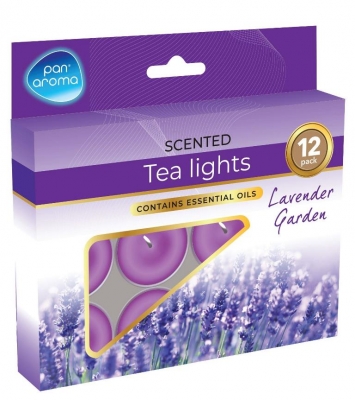 Tea-lights 12pack Colour Lavender Garden