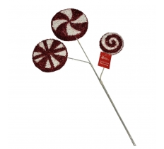 Candy Cane Lollipop Red & White 65cm Pick