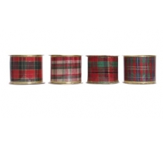 Christmas Tartan Fabric Ribbon Spool