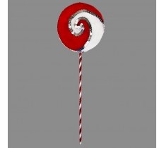 45CM LOLLY PICK RED & WHITE