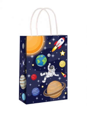 Space Party Bag With Handles 14x21x7cm