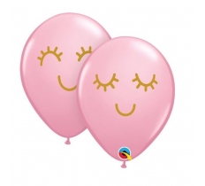 Qualatex 11" Round Pink Eyelashes Balloons Pack Of 25