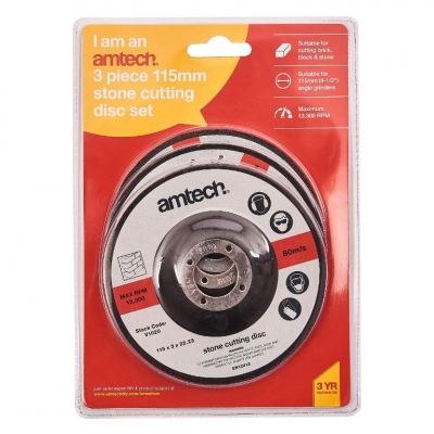 Amtech 3 Pack 115mm Stone Cutting Disc