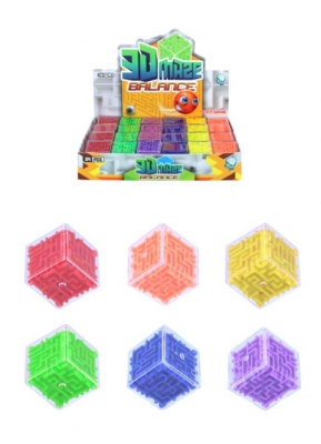 Mini 3D Puzzle Maze Cubes (2.8cm) 6 Assorted Colours