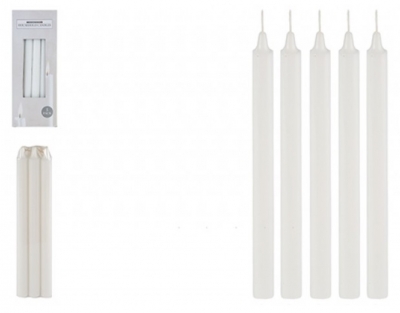 White Household Candles 8" 5 Pack