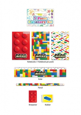 Building Bricks Stationery Set Of 5