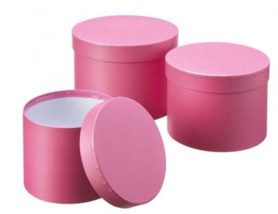 Symphony Hat Boxes Set Of 3 Pink