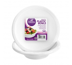 White Plastic Bowls 18cm 10 Pack