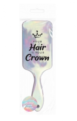 Printed Iridescent Paddle Hair Brush