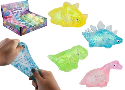 Glitter Dinosaur Squeeze Squishy Toy ( Assorted Colours )