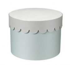 Hat Box Blue With Silver Scalloped Set Of 3