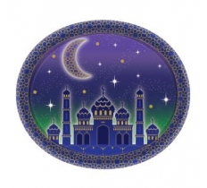Eid Oval Paper Platters 30cm - 12 Pack