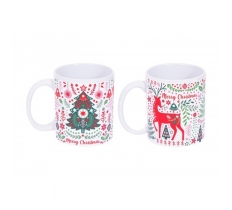 Christmas Scandi Print Mug ( Assorted Designs )