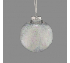 Clear Bauble Iridescent 10cm Lametta