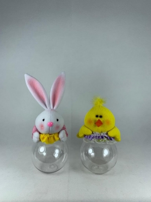 Easter Candy Jar 6 X 4.5 X 11"