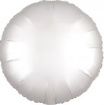 Satin White Round 18" Foil Balloon