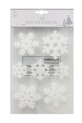 Flocked Snowflakes Sticker 14 Pack 2 Sheets