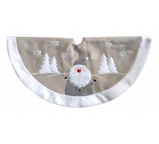 Deluxe Plush Silver Santa Christmas Tree Skirt