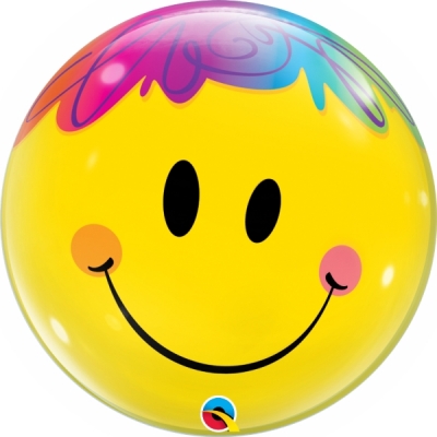 Single 22" Bubble Balloon Bright Smile Face