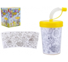 Colour Your Own Cup With Straw Easter Design