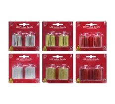 LED Votive Candle Glitter/Shiny 2 Pack ( Assorted )