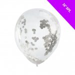 Foil Confetti Balloon 36" Silver