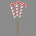 3 CANDY CANE PICKS 33CM APX