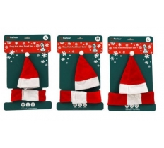 Pet Christmas Hat/ Scarf Set