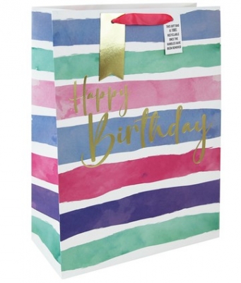 Female Birthday Stripes XL Bag