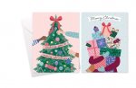Christmas Tree & Presents Rectangle Christmas Cards