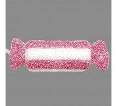 TINSEL STRIPE SWEET 28.5X14CM PINK