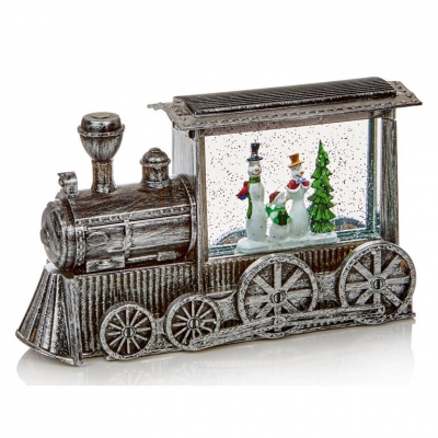 Christmas 29cm SILVER TRAIN WATER SPINNER