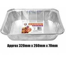 2pc Deep Foil Roasting Trays (Approx 320mm x 260mm x 70mm)