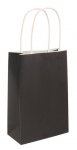 Black Paper Party Bag with Coloured Handles (16 x 22 x 8cm)