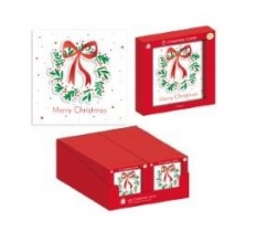 Christmas Hand Craft Layered Foil Wreath Card Pack Of 6