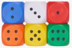 Squeezster Dice 6 Assorted 6.5cm