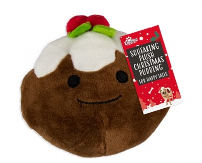 Small Squeaking Plush Christmas Pudding