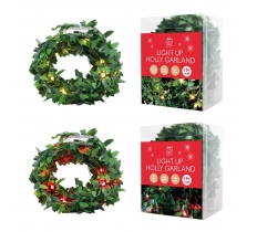 Light Up Holly Garland 4M