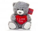 I Love You Heart Bear Grey 25cm